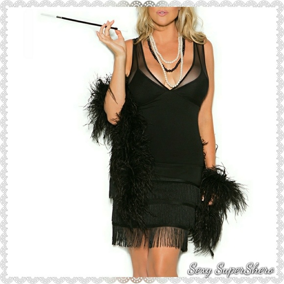 📸 SALE!!The Elegant Flapper Girl 2pc Costume Fringe - Picture 2 of 8